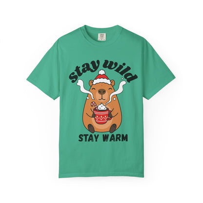 Stay Wild Stay Warm Bear T-Shirt — Cute Hot Cocoa Winter Graphic Tee