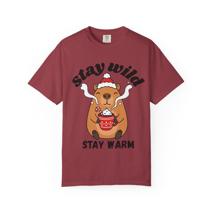 Stay Wild Stay Warm Bear T-Shirt — Cute Hot Cocoa Winter Graphic Tee