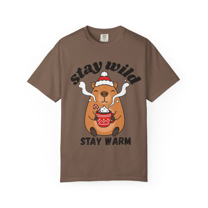 Stay Wild Stay Warm Bear T-Shirt — Cute Hot Cocoa Winter Graphic Tee