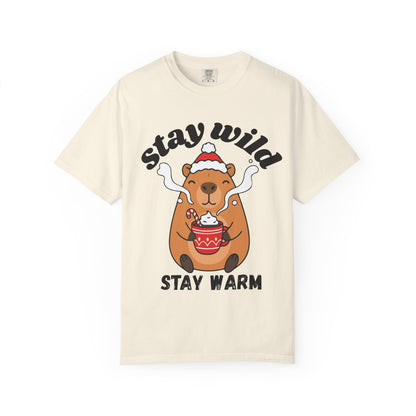 Stay Wild Stay Warm Bear T-Shirt — Cute Hot Cocoa Winter Graphic Tee