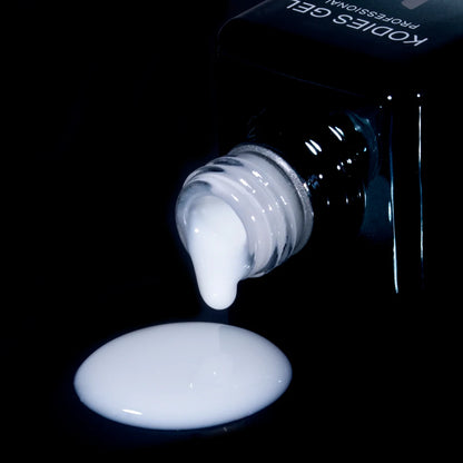 Milky White Magic – KODIES Fiber Rubber Base Coat UV Gel for Strong, Smooth Nails