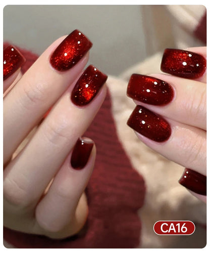 UR SUGAR Magnetic Cat Eye Gel Nail Polish – Ruby Red (3 × 15ml)