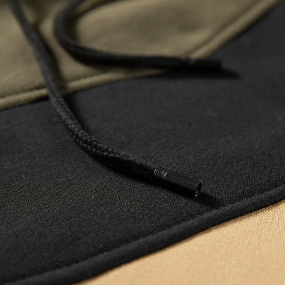 Men's Patchwork Hooded Sweatshirt Hoodies Clothing Casual Loose Fleece Warm Streetwear Male Fashion Autumn Winter Sports Outwear