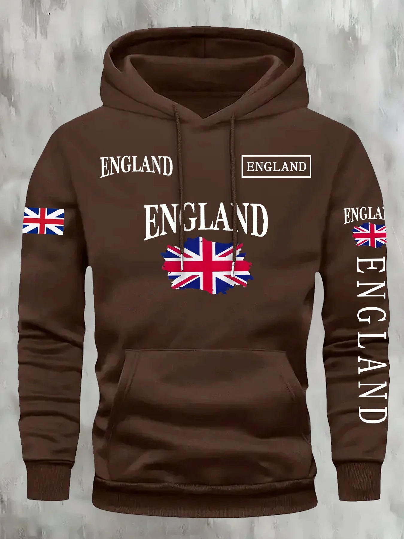 KOURRTER Autumn Winter European American Trendy Flag English England Print New Retro Couple Clothing Autumn Winter Hoodie