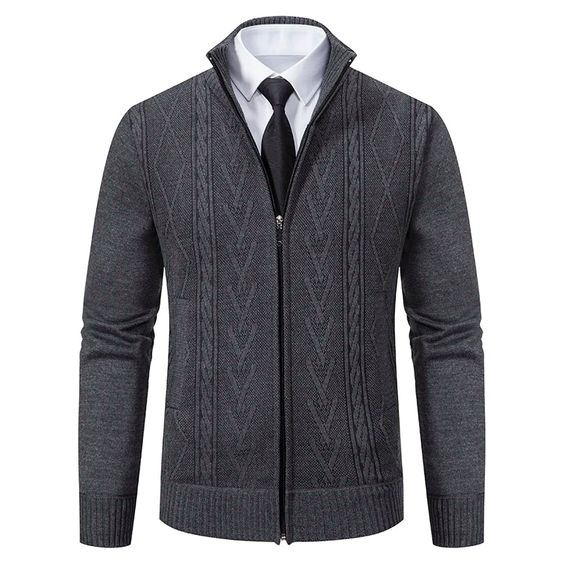 Men’s Warm Knitted Sweater Coat – Cashmere Padded Autumn & Winter Outerwear