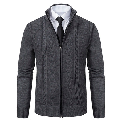Men’s Warm Knitted Sweater Coat – Cashmere Padded Autumn & Winter Outerwear
