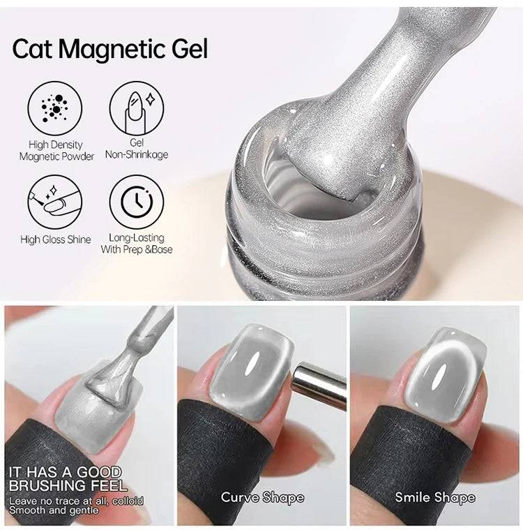 UR SUGAR Magnetic Cat Eye Gel Nail Polish – Ruby Red (3 × 15ml)