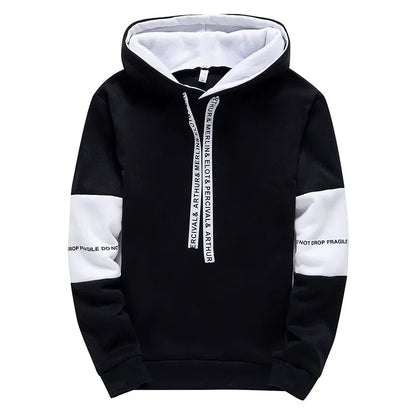 Male Streetwear Pullover Hoodie – Long Sleeve Printed Sweatshirt for Everyday Wear