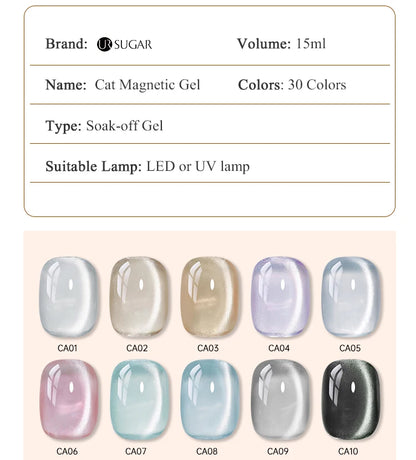 UR SUGAR Magnetic Cat Eye Gel Nail Polish – Ruby Red (3 × 15ml)