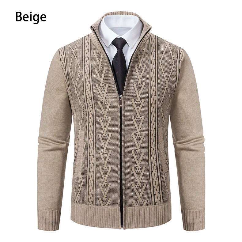 Men’s Warm Knitted Sweater Coat – Cashmere Padded Autumn & Winter Outerwear