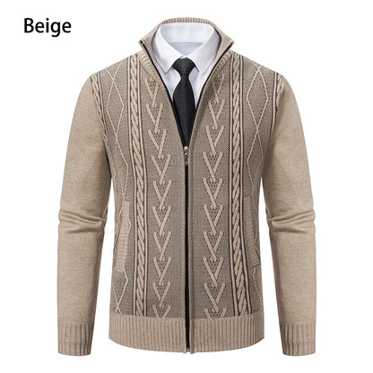 Men’s Warm Knitted Sweater Coat – Cashmere Padded Autumn & Winter Outerwear