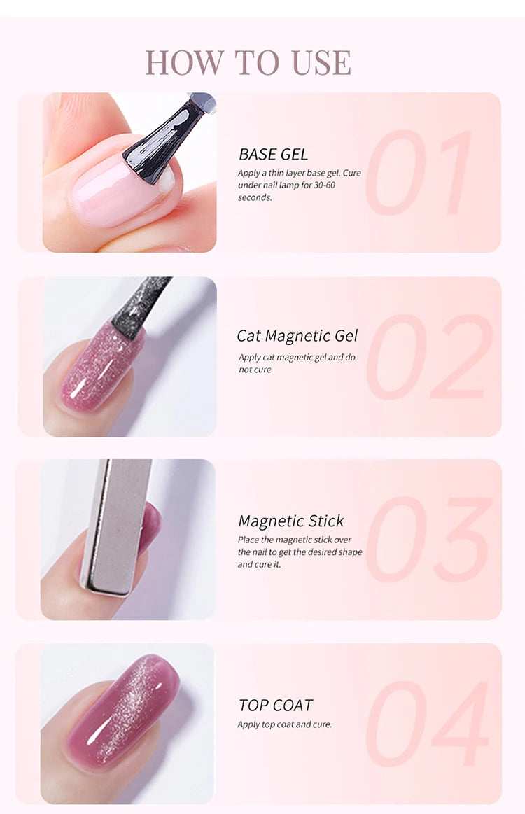 UR SUGAR Magnetic Cat Eye Gel Nail Polish – Ruby Red (3 × 15ml)