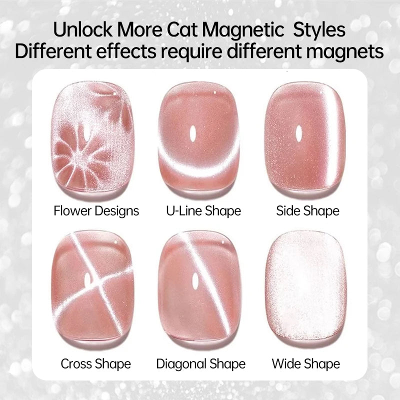 UR SUGAR Magnetic Cat Eye Gel Nail Polish – Ruby Red (3 × 15ml)