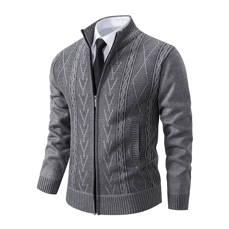 Men’s Warm Knitted Sweater Coat – Cashmere Padded Autumn & Winter Outerwear