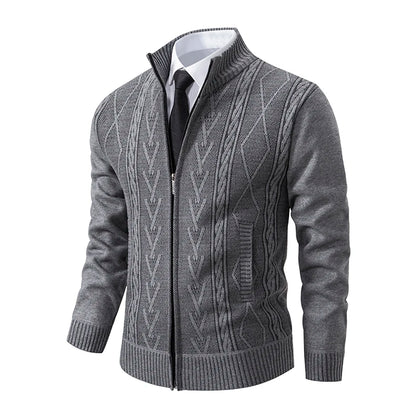 Men’s Warm Knitted Sweater Coat – Cashmere Padded Autumn & Winter Outerwear