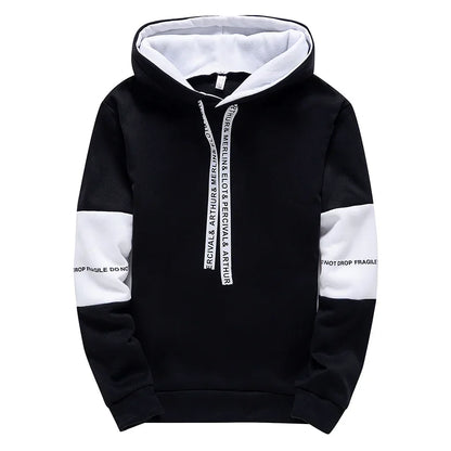 Male Streetwear Pullover Hoodie – Long Sleeve Printed Sweatshirt for Everyday Wear