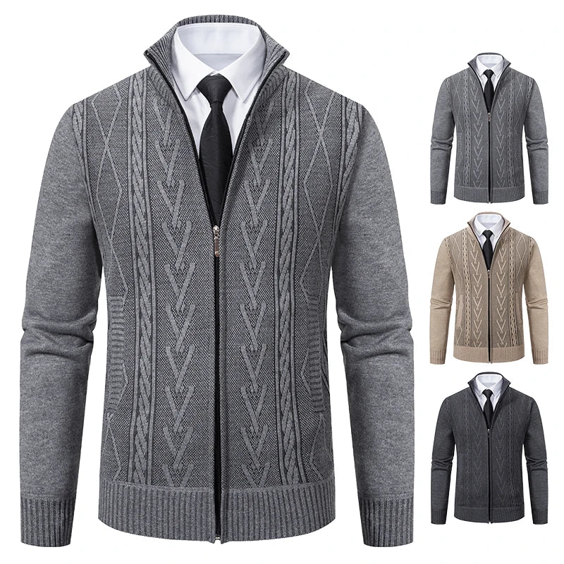 Men’s Warm Knitted Sweater Coat – Cashmere Padded Autumn & Winter Outerwear
