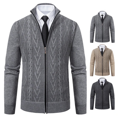 Men’s Warm Knitted Sweater Coat – Cashmere Padded Autumn & Winter Outerwear