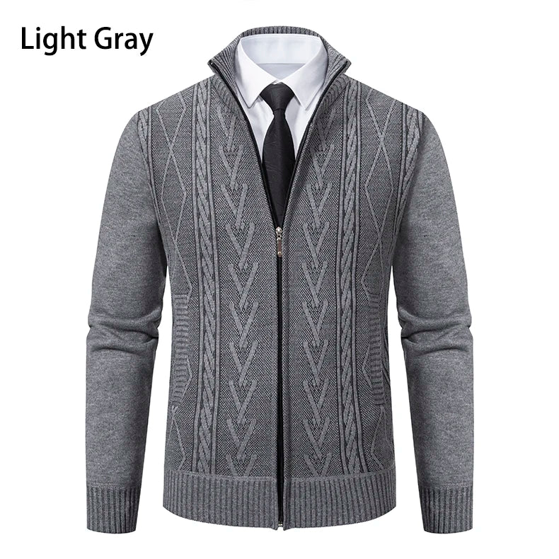 Men’s Warm Knitted Sweater Coat – Cashmere Padded Autumn & Winter Outerwear