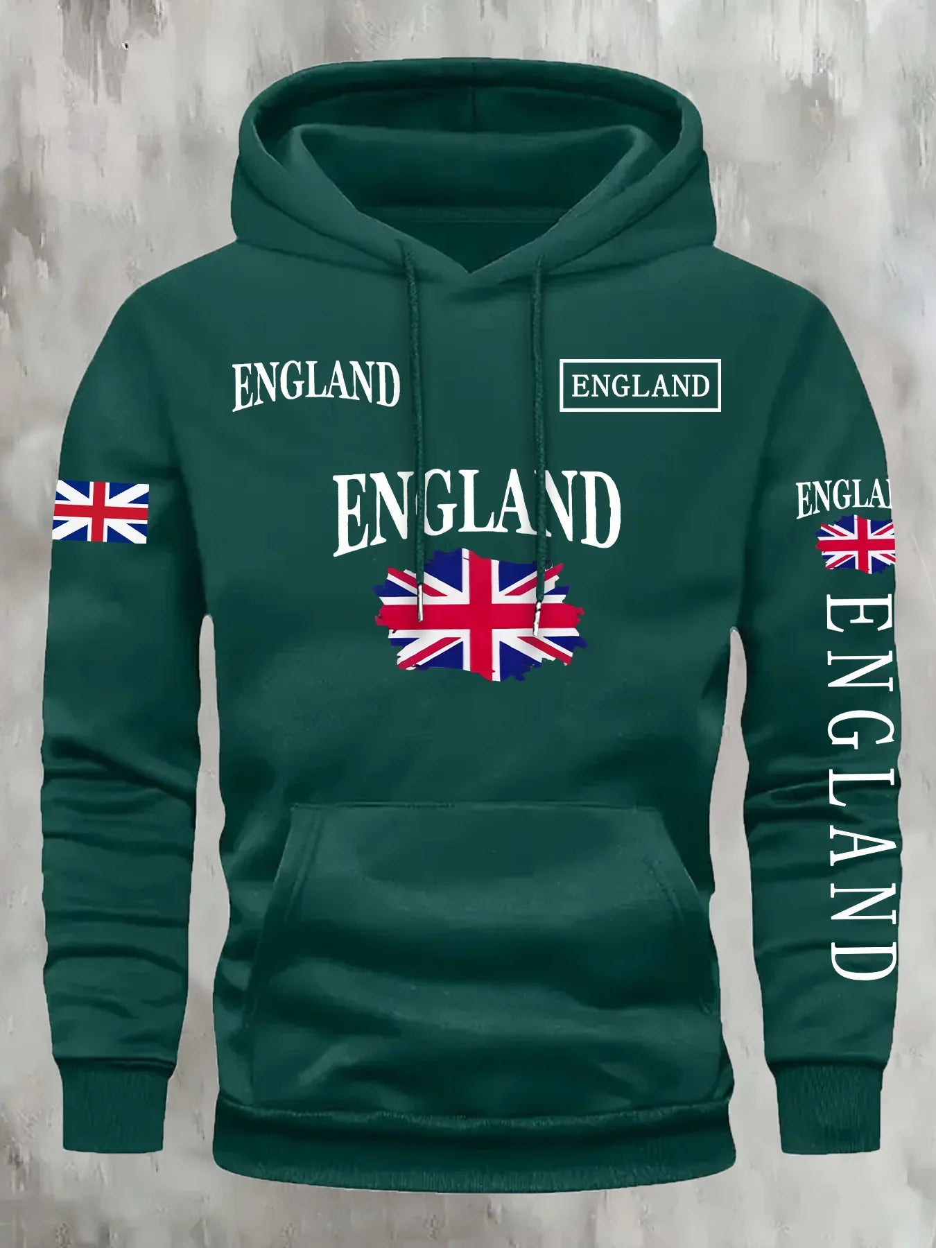 KOURRTER Autumn Winter European American Trendy Flag English England Print New Retro Couple Clothing Autumn Winter Hoodie