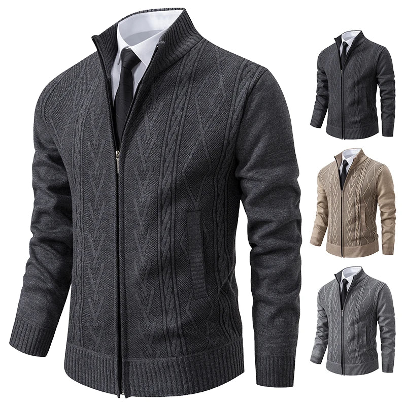 Men’s Warm Knitted Sweater Coat – Cashmere Padded Autumn & Winter Outerwear