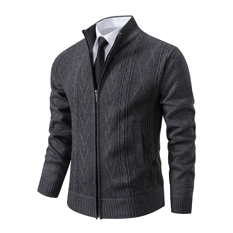 Men’s Warm Knitted Sweater Coat – Cashmere Padded Autumn & Winter Outerwear
