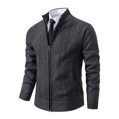 Men’s Warm Knitted Sweater Coat – Cashmere Padded Autumn & Winter Outerwear
