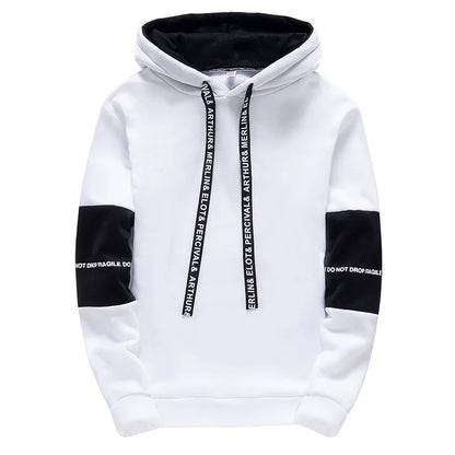 Male Streetwear Pullover Hoodie – Long Sleeve Printed Sweatshirt for Everyday Wear