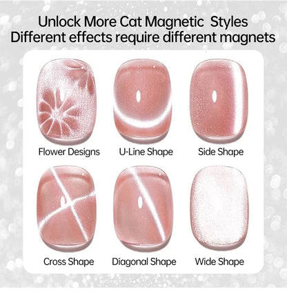 UR SUGAR Magnetic Cat Eye Gel Nail Polish – Ruby Red (3 × 15ml)