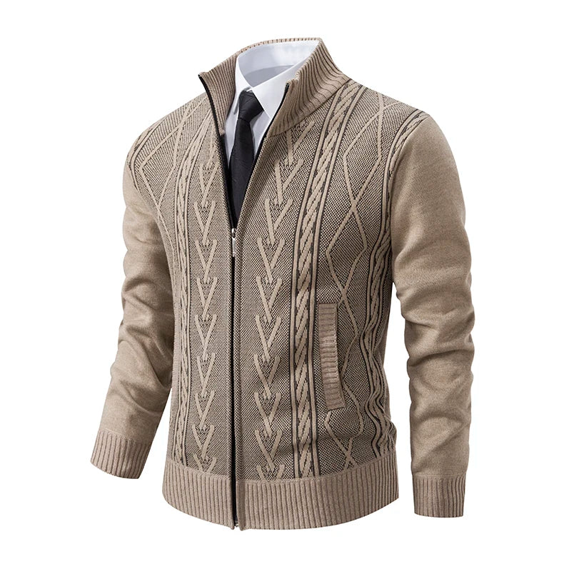 Men’s Warm Knitted Sweater Coat – Cashmere Padded Autumn & Winter Outerwear