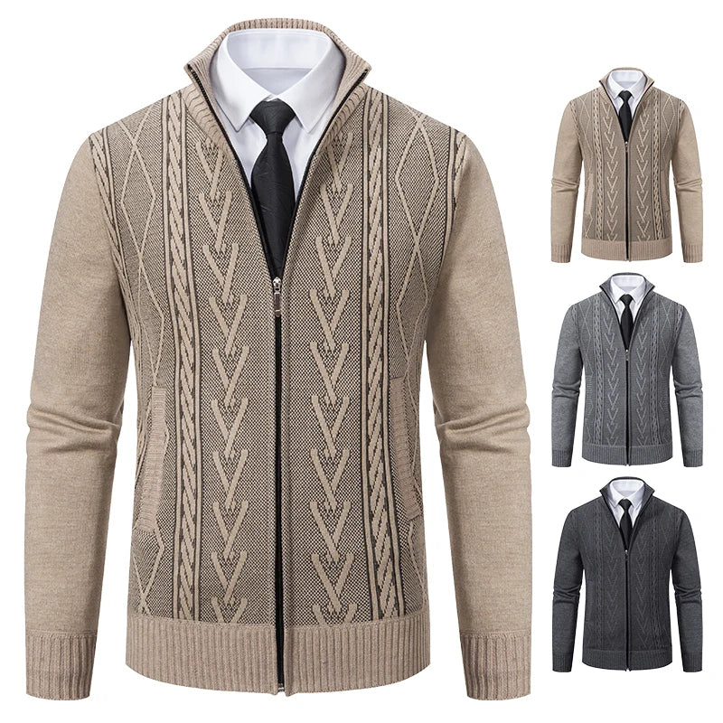 Men’s Warm Knitted Sweater Coat – Cashmere Padded Autumn & Winter Outerwear
