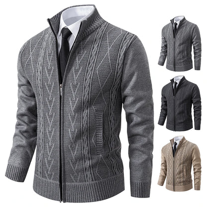 Men’s Warm Knitted Sweater Coat – Cashmere Padded Autumn & Winter Outerwear