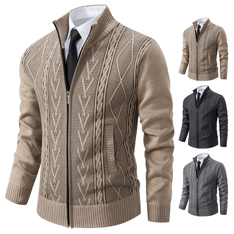 Men’s Warm Knitted Sweater Coat – Cashmere Padded Autumn & Winter Outerwear